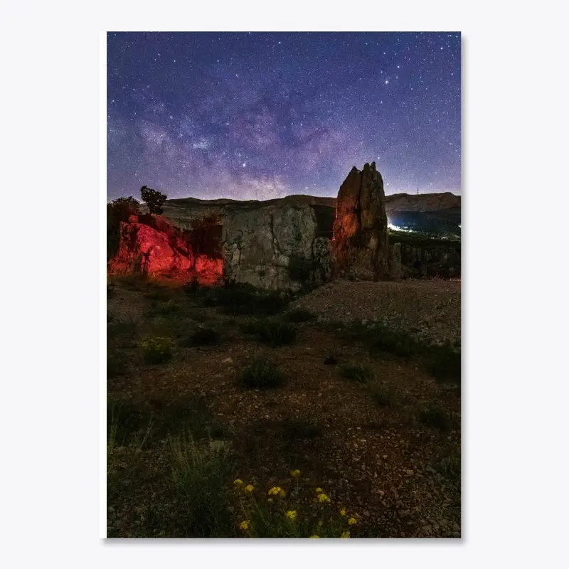 Light Painted Natural Rock Formation